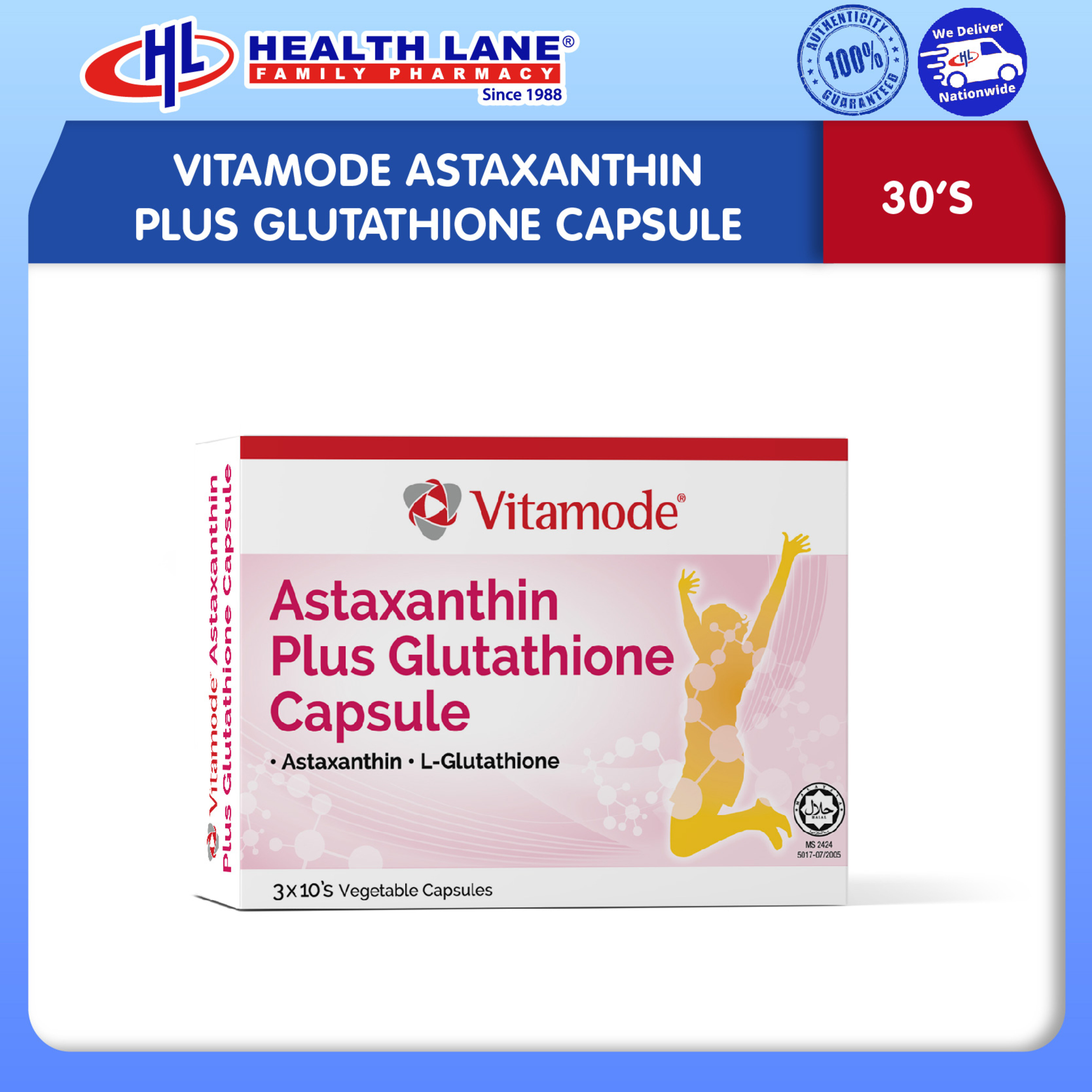 VITAMODE ASTAXANTHIN PLUS GLUTATHIONE CAPSULE 30'S